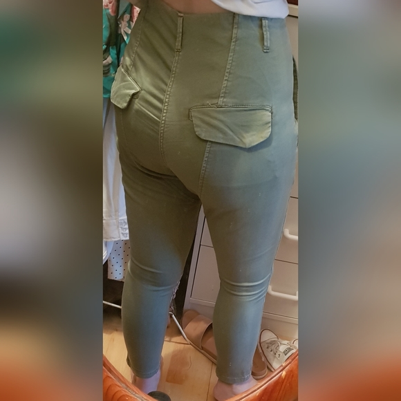 Decjuba army green stretch jeans unique styling fits 6-10 - Picture 8 of 10